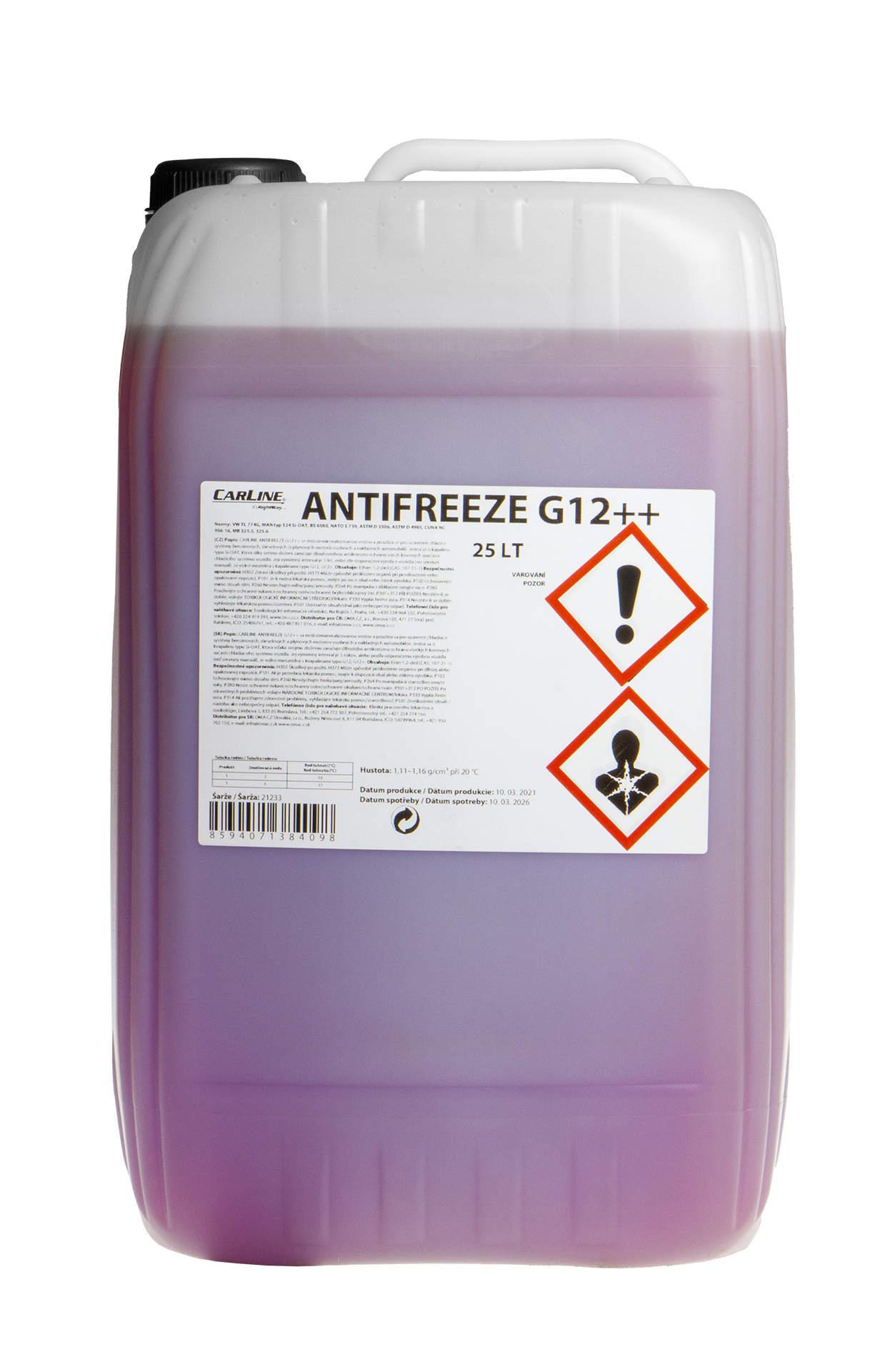 CARLINE ANTIFREEZE  G12 ++        25LT