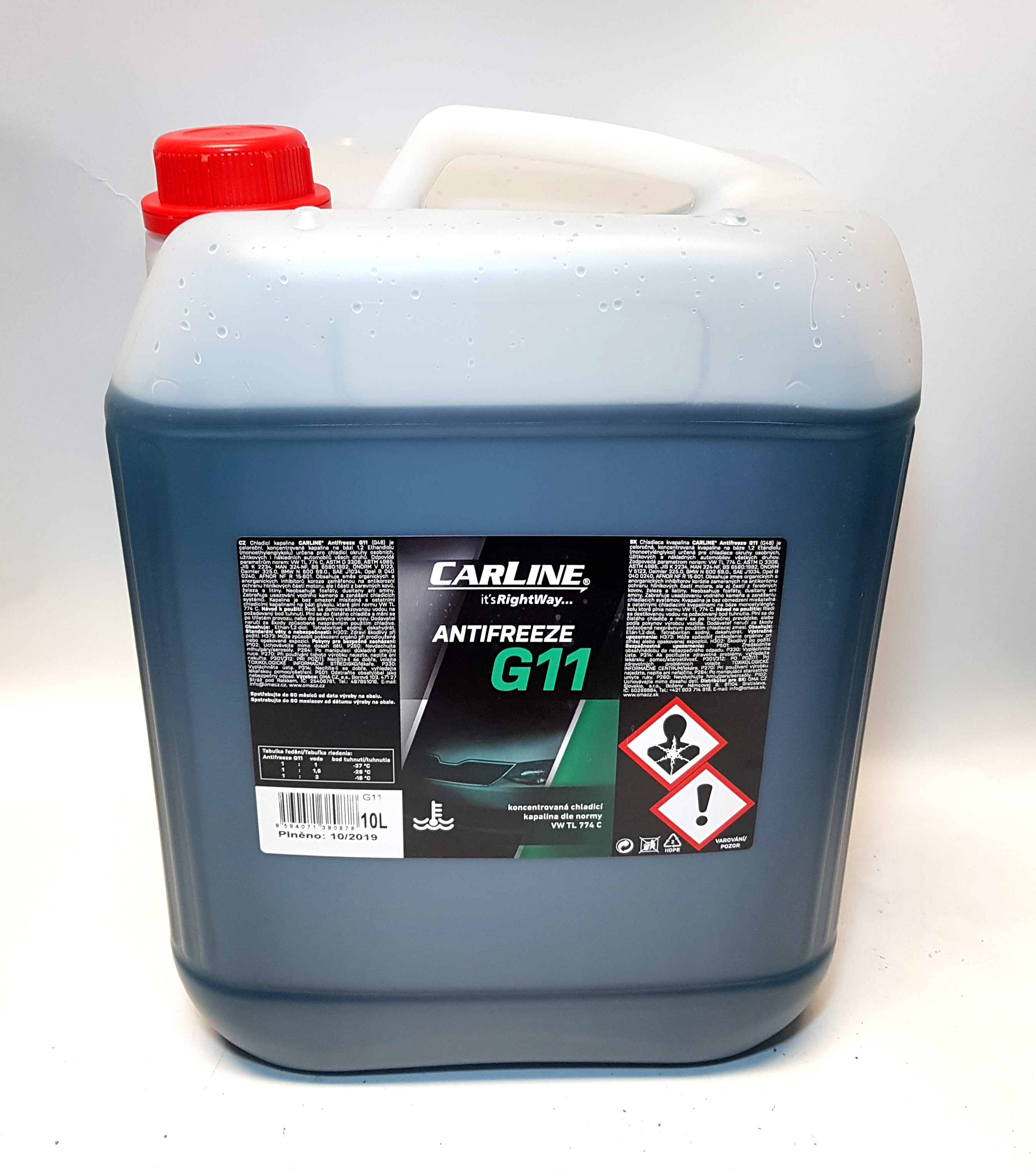 CARLINE ANTIFREEZE  G11 (ZELENÝ)      10LT